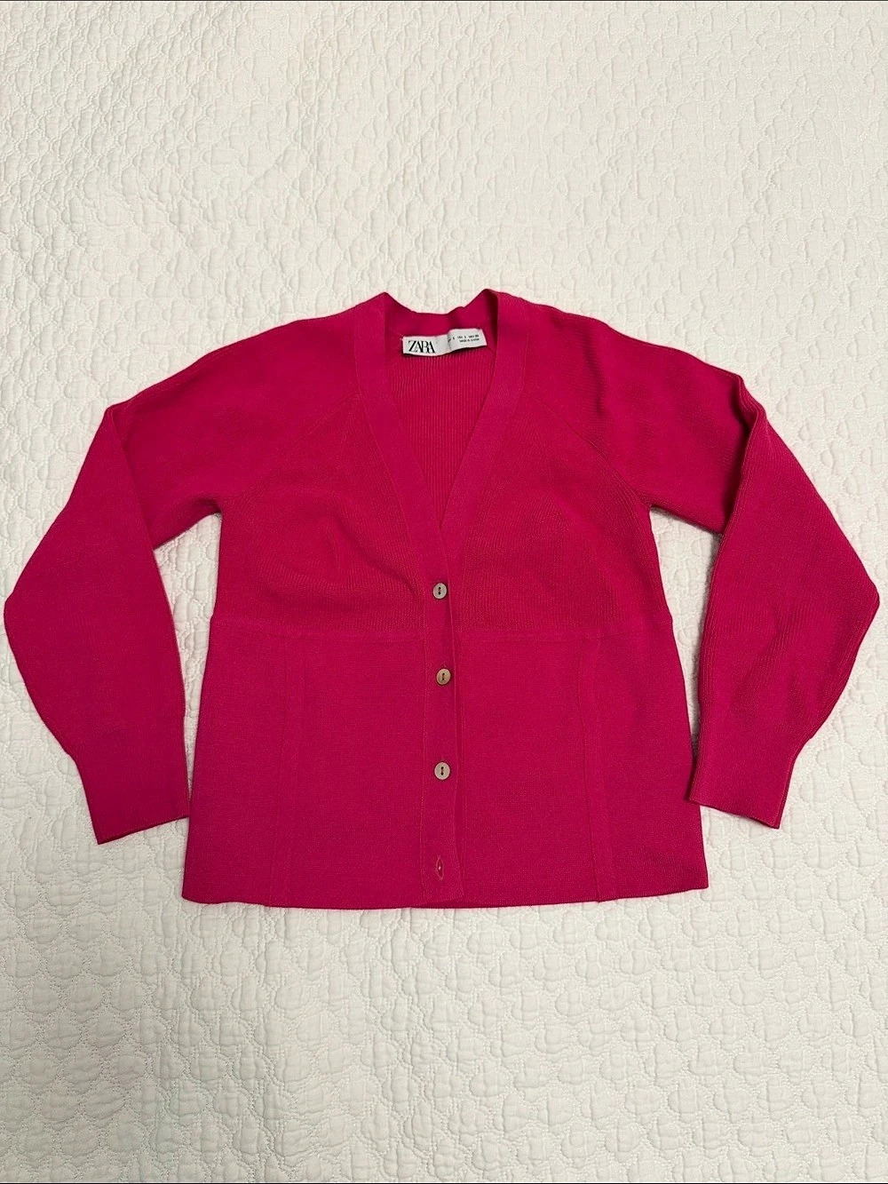 Zara V-Neck Cardigan in Pink Size Medium